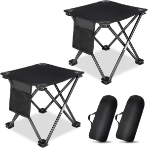 2 Pack Foldable Camping Stool with Carry Bag