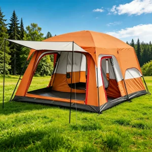 4/8/12-person tent, mesh windows/wind & waterproof
