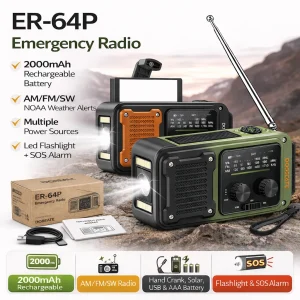 Emergency Radio/Power Bank, NOAA Radio AM/FM, USB