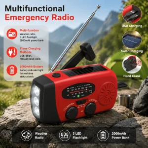Solar/Crank Emergency Radio/Power Bank/NOAA Weather Alert