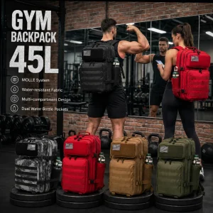45L Capacity Sports Backpack w/Dual H2O Bottle Holders