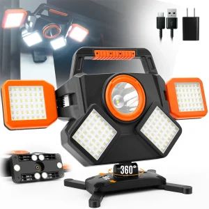 55W Rechargeable Light, Foldable & 360° Rotatable