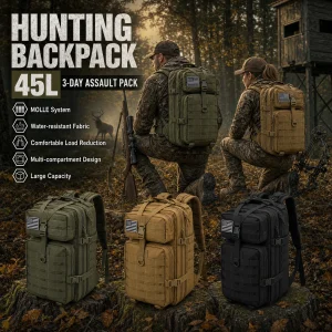 45L Tactical Hunting Backpack Molle Camo Water Resistant